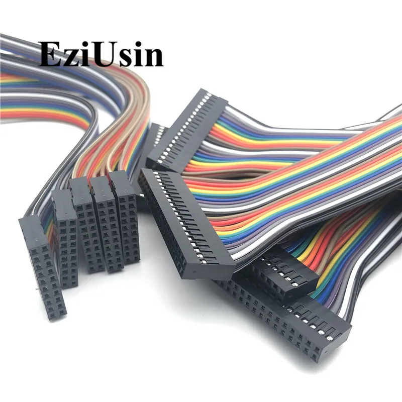 Dupontline Dupont Wire Cable 20cm Female Male 2.54mm Pin Header Connector Double Row Head 2*2/3/4/5/6/7/8/9/10/12/13/15/16/20p afbeelding