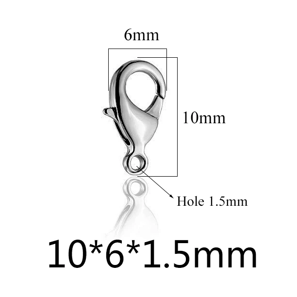 Steel 10mm 20 шт./лот карабины Нержавеющая сталь конечные бусины в форме цветов застежки крючки набор «сделай сам» для Цепочки и ожерелья и браслета для изготовления цепей 9/10/12/15 мм - Цвет: Steel 10mm
