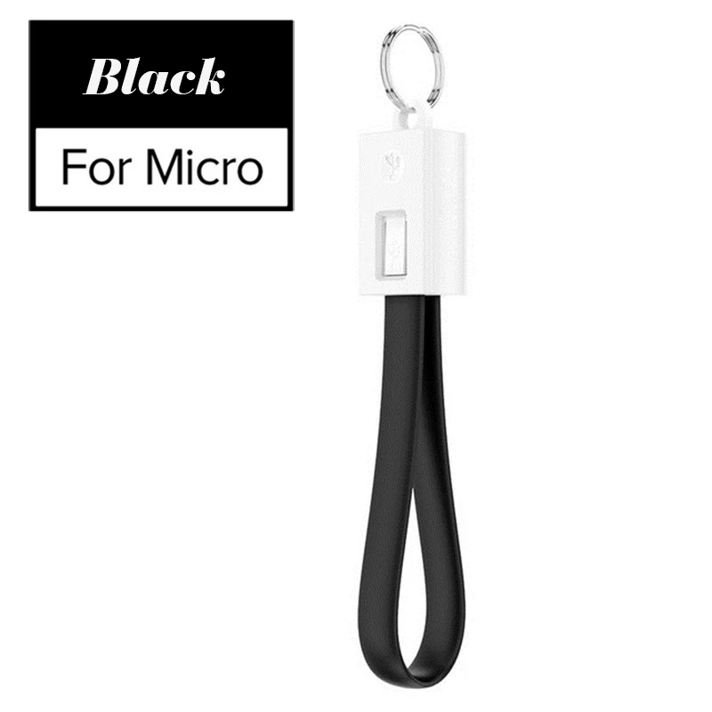 Black for Micro Мини брелок USB кабель зарядное устройство кабель для huawei samsung Xiaomi Портативный 2A Быстрая зарядка usb type-C USB-C кабель Micro USB кабель - Цвет: Black for Micro