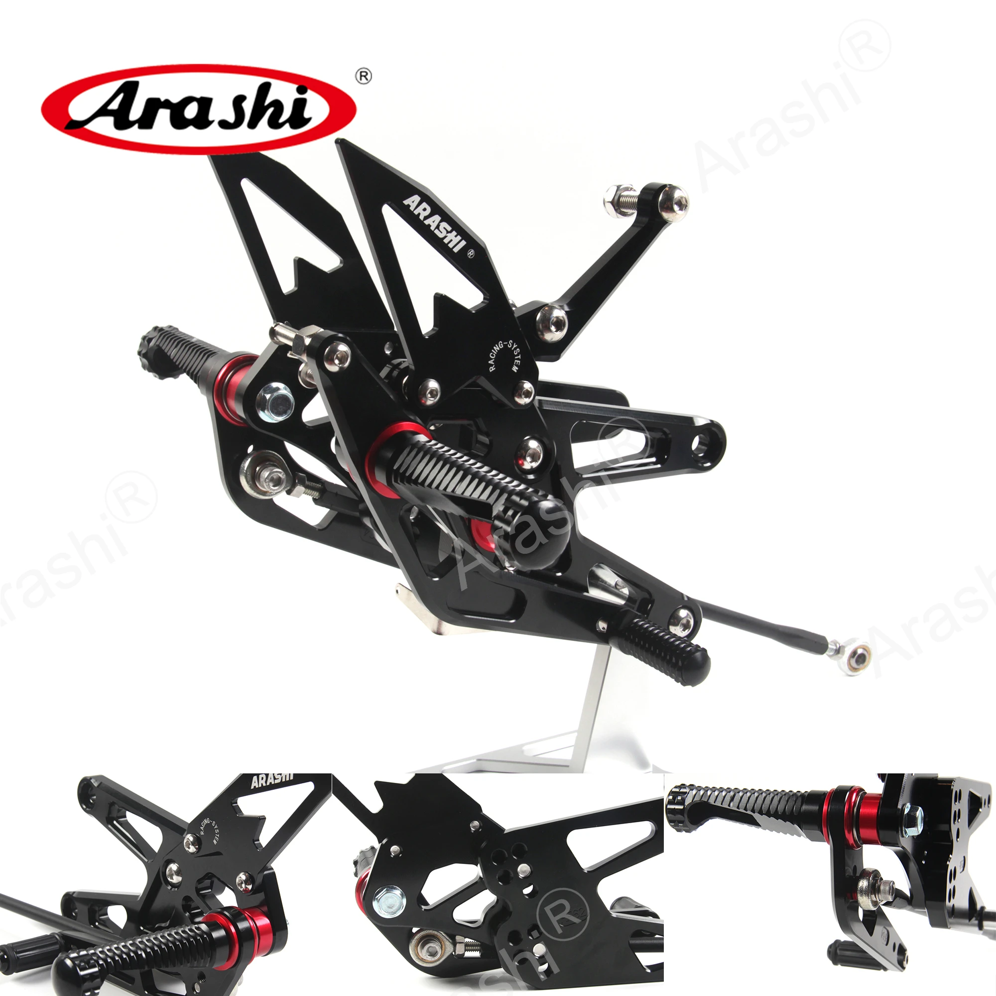Arashi YZF-R6 с ЧПУ Регулируемая подножка для YAMAHA YZF R6 2003 2004 2005 подножки Rider задние наборы Rearset Подножка для ног алюминий