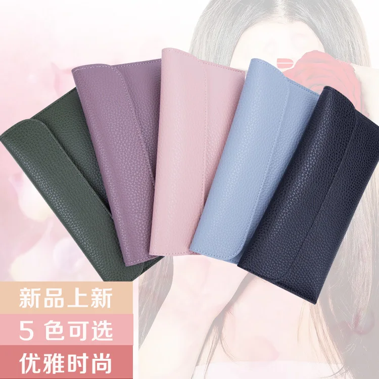 

Guangzhou Korean-style Women's Wallet Pu Solid Color Embossed Leather Carrying Purse Documents Large Bills Wallet
