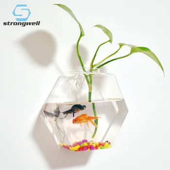 

Strongwell Eroupen Glass Hydroponic Wall Flower Vase Wall Hanging Decoration Green Plants Nordic Vase Home Decor Fish Tank Gift