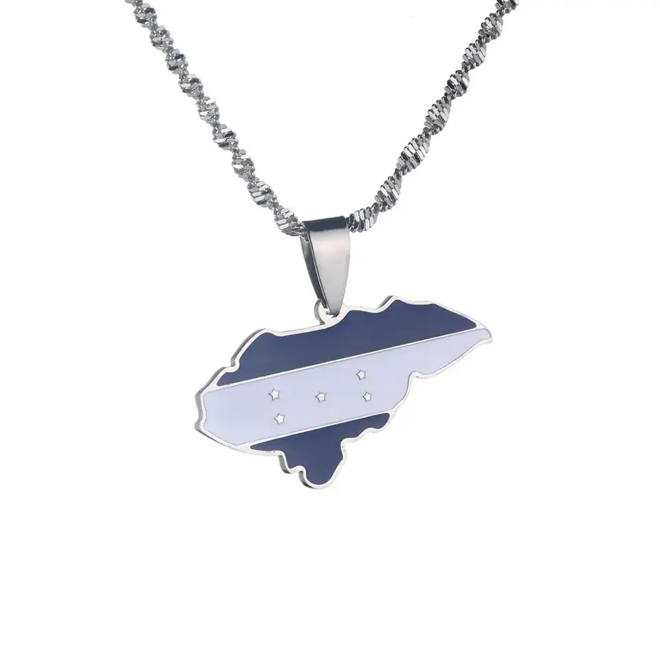 Honduras Map Pendant Necklace - Gold Or Silver Stainless Steel Patriotic Jewelry, Gift For Women - View #10