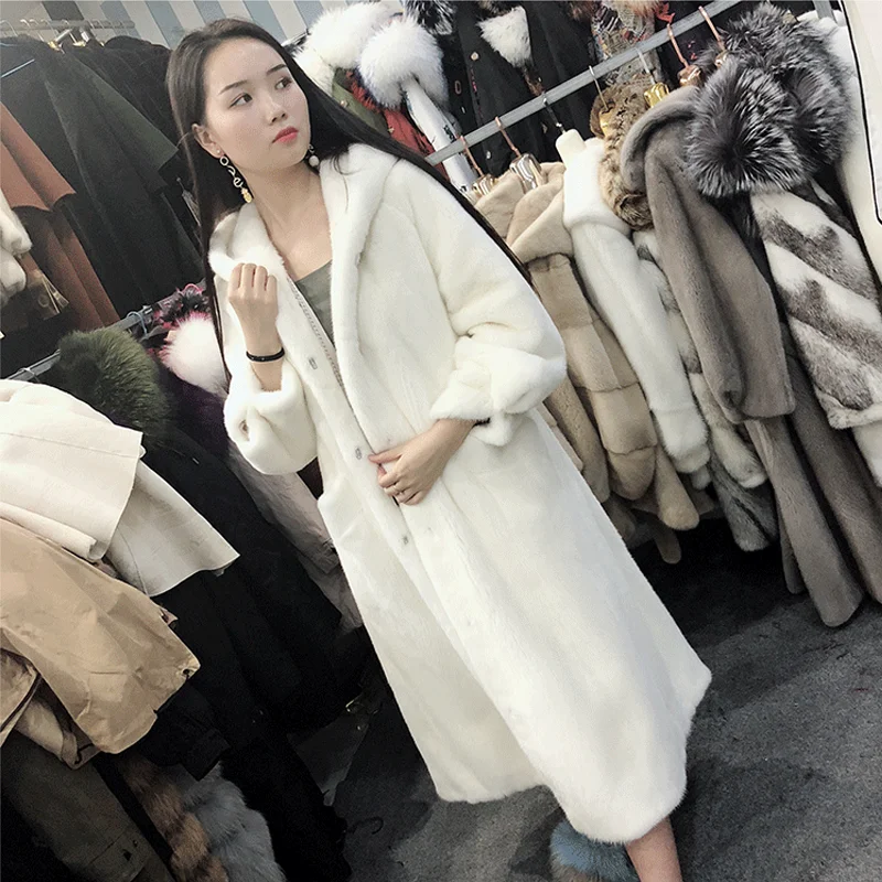 Hooded Winter New 2020 Fur Outerwear Female