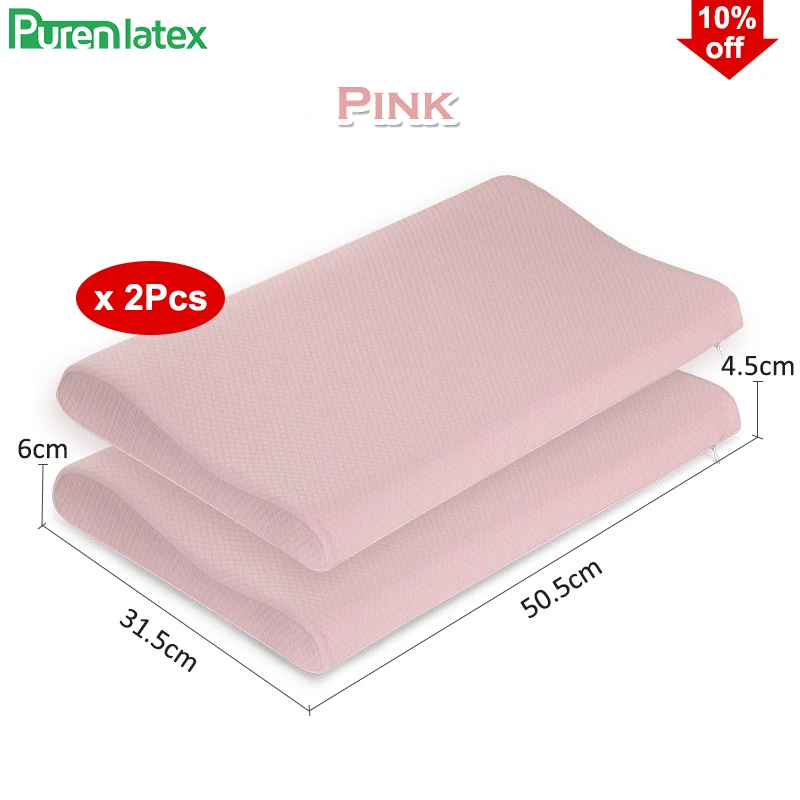 Purenlatex Подушка для сна для малышей ортопедическая Ортопедическая подушка для шеи с эффектом памяти для детей возрастом от 3 до 10 лет - Цвет: PinkSet