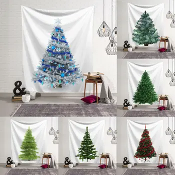 

Xmas Tapestry Home Wall Hanging Polyester Christmas Tree Pattern Blanket Saloon Decorative Accesorries