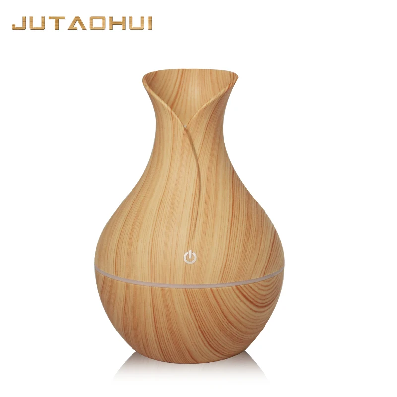 034-light wood-130ml USB 003 Electric Ultrasonic Air Humidifier Aroma Diffuser Essential Oil Aromatherapy 7 Color LED Cool Mist Maker for Office Home - Цвет: 034-light wood-130ml