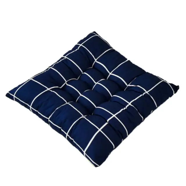 40x40cm Soft Square Stripe Seat Chair Cushion Car Pad Dining Patio Home Office Indoor Outdoor Garden Sofa Cushion Dark Blue