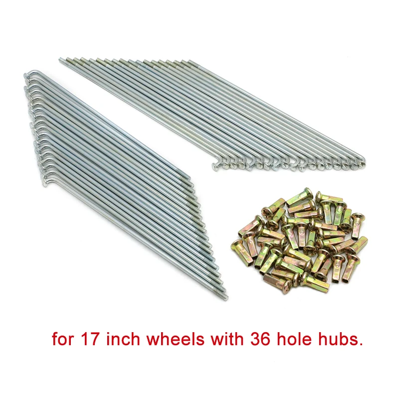 Rear Tire Spoke Nipple 36pcs 3.2 mm 160mm For Honda SS50 C70 CL70 CT90 CT110 C110 CD70 For Suzuki Yamaha Kawasaki 17 inch wheels dirt bike wheel spoke