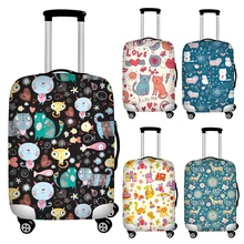Twoheartsgirl Cartoon Floral Cat Giraffe Luggage Protective Dust Cover Waterproof 18''-32'' Suitcase Cover Traveling Accessories