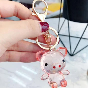 

Cartoon Acrylic Keychain Creative Piggy Men And Women Car Bag Key Chain Ring Pendant