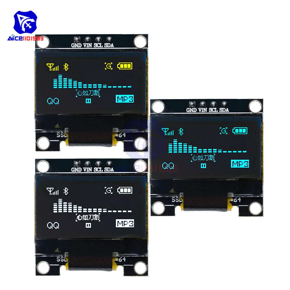 Новый 0,96 "128*64 светодио дный Дисплей модуль I2C IIC Серийный для Arduino 51 MSP430 серии STM32/2 CSR IC O светодио дный Дисплей модуль