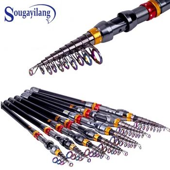 

Sougayilang 1.8-3.6M 99% Carbon Telescopic Spinning Fishing Rod Ultralight Fishing Pole for Saltwater Freshwater Fishing