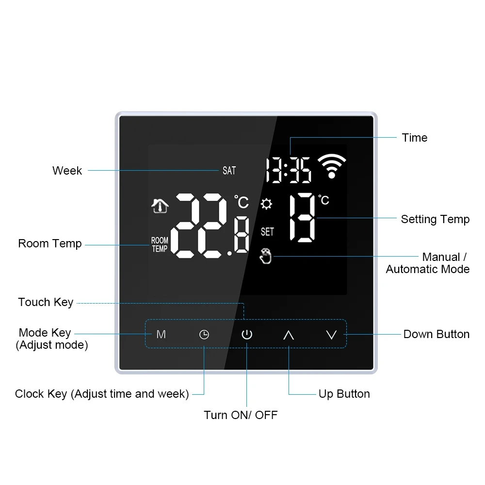 Smart Termostato Wifi Thermostat Temperature Controller for Electric Underfloor Heating APP Control Smart Thermostat For Home