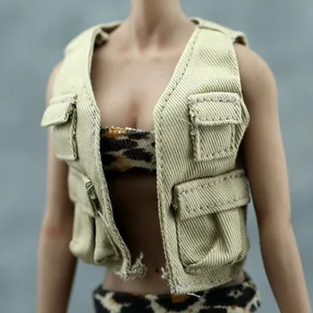 

1/6 Scale Woman Pilot Vest Male Tactical Vest Men Reporter Vest For 12" Action Figure Body Doll Accessories