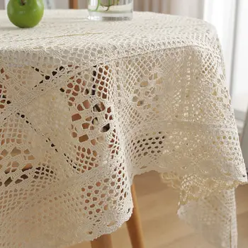 

Beige Antique Cut-out Lace Circular Rectangular Table Cloth Lace En Dropship Tela Rectangulares Tablecloth Para Mesa Manteles