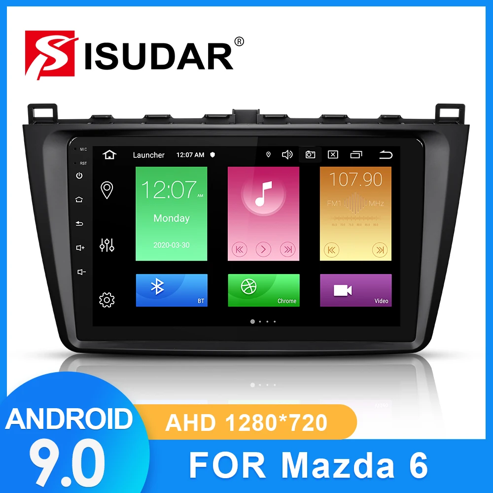 Автомобильный радиоприемник ISUDAR для Mazda 6 2008 2009 2010 2011 2014 2 din Android 9 Авторадио