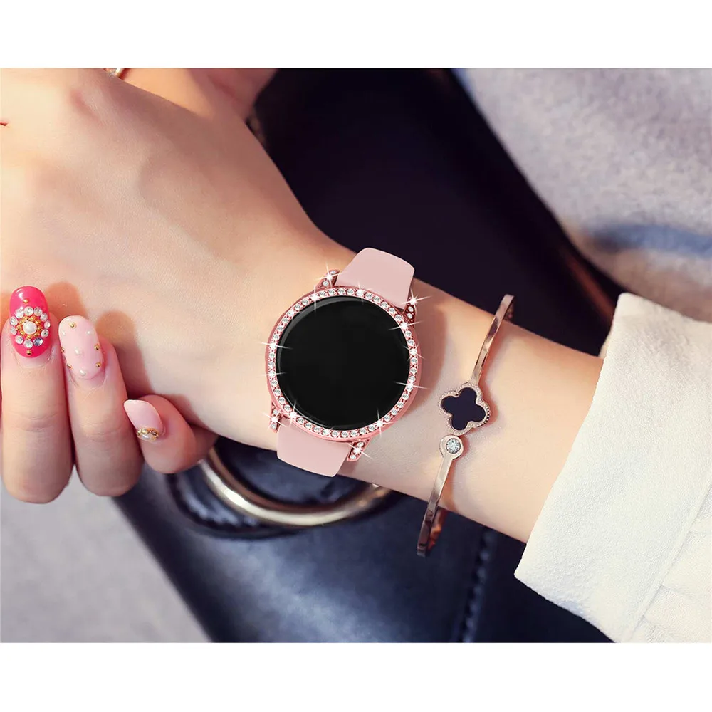 PC защитный чехол для samsung Galaxy Watch Active против царапин HD полный экран Защитная крышка часов с цирконием дрель