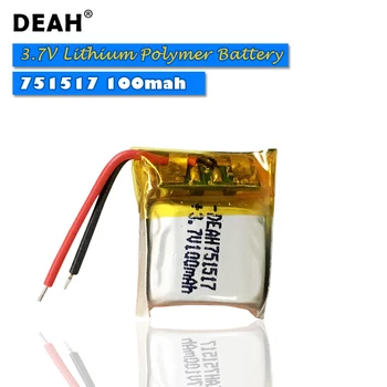 

1/3PCS 3.7V Lithium Polymer Battery 751517 100mah For Cheerson CX-10 cx10 CX12 JJ810 JJ820 V646 V676 RC Helicopter/RC quadcopter