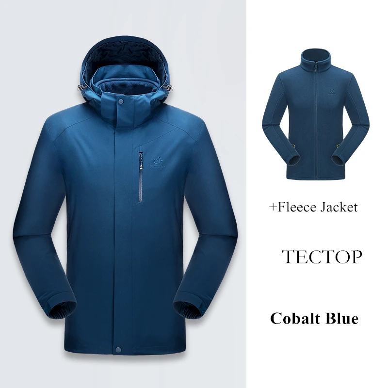 Зимняя мужская куртка большого размера, походные куртки, ветровка и водонепроницаемая, 3 в 1, верхняя одежда