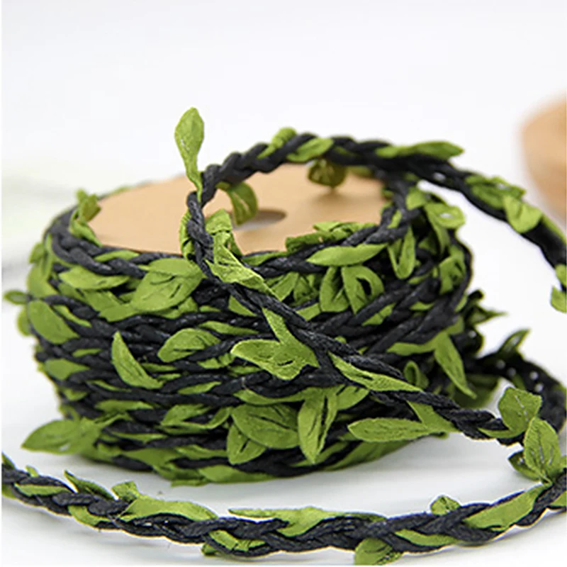 10M Gift Packaging Hemp Rope Decorative Linen Leave Vine Christmas/Wedding Wall Decor Florist Diy Wreath Garland Accessories