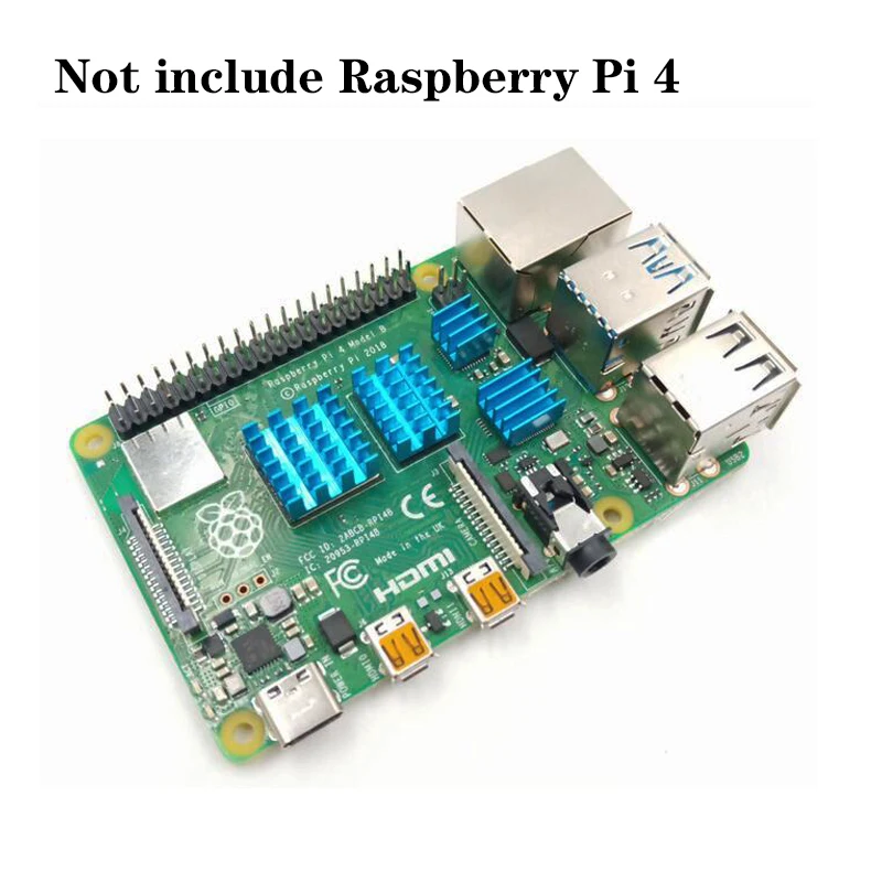 Прозрачный акриловый чехол с вентилятором для Raspberry Pi 4 алюминиевый радиатор