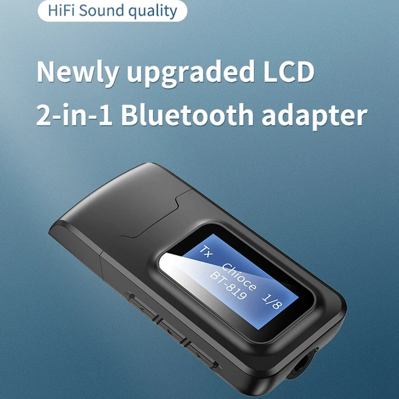 Bluetooth 5 0 o приемник передатчик ЖК дисплей 3 мм AUX разъем стерео USB ключ беспроводной