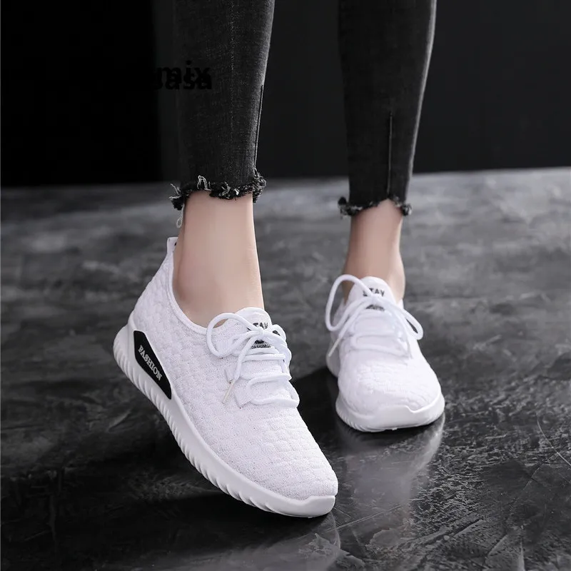 Schuhe Damen/женская модная удобная дышащая обувь на шнуровке белого цвета Красивая