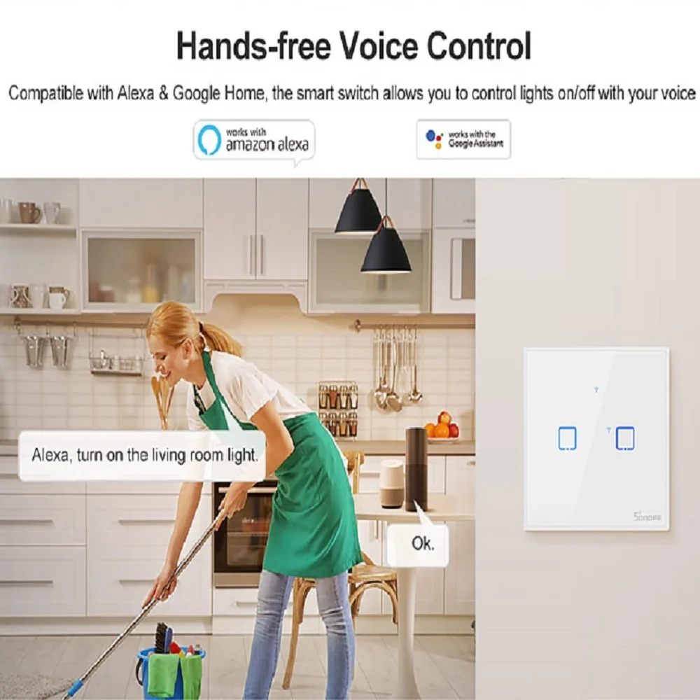 SONOFF Touch EU/US настенный выключатель Wi Fi 1 Gang способ сенсорный Панель eWelink