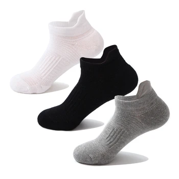 

1 Pair Men Autumn Sports Socks Short tube towel bottom Anti-slip Breathable cotton socks Outdoor Running Riding Basketball socks