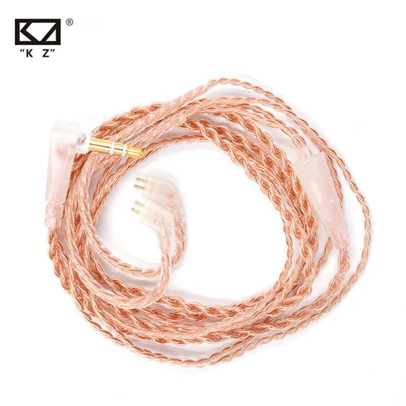

KZ Eerphone Original Cable Oxygen Free Copper Cable Pink Gold Upgrade Line for ZST AS10 ZSX ZSN PRO ZS10 PRO AS12 AS16 C12