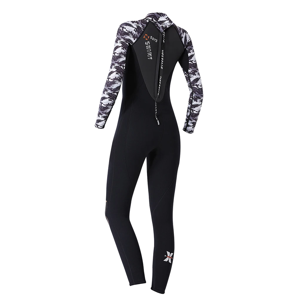 Womens Full Wetsuits Premium& Wear-resistant 3mm Neoprene Long Sleeve& Back Zip for Diving Snorkling Swimming