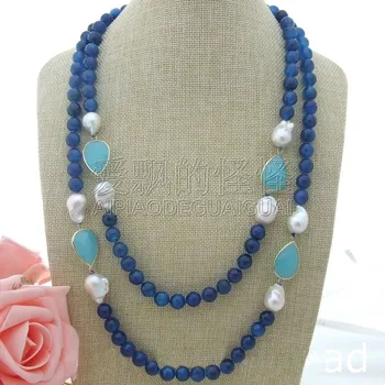 

N061301 56'' 18MM Keshi Pearl Crystal Long Necklace