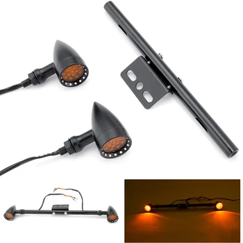 

10mm Motorcycle LED Turn Signal Light Tube Bar Bracket For Harley Cafe Racer Chopper Bobber Custom For BMW Honda Yamaha Suzuki