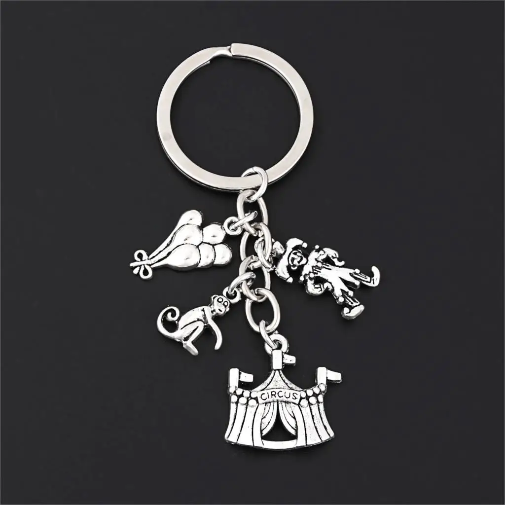 

1Pc New Arrived Circus Clown Cry Smiley Glamour Keychain Amusement Park Pendant Keyring For Kid Gift Jewelry Accessories E2697