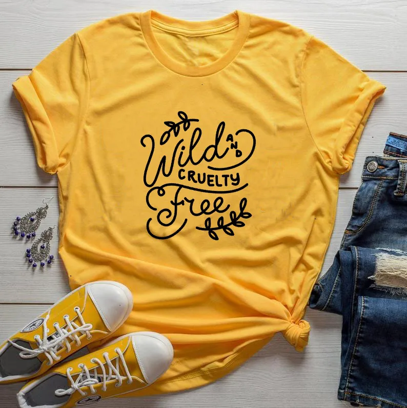 Футболка женская хлопковая с надписью Wild жестокость | Женская одежда