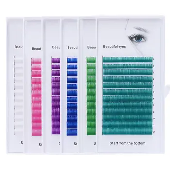 

Professional Colourful Eyelash Extension Individual Grafting False Eye Lashes Natural Soft 8-13 mm Mink Silk Lash Makeup Cilia