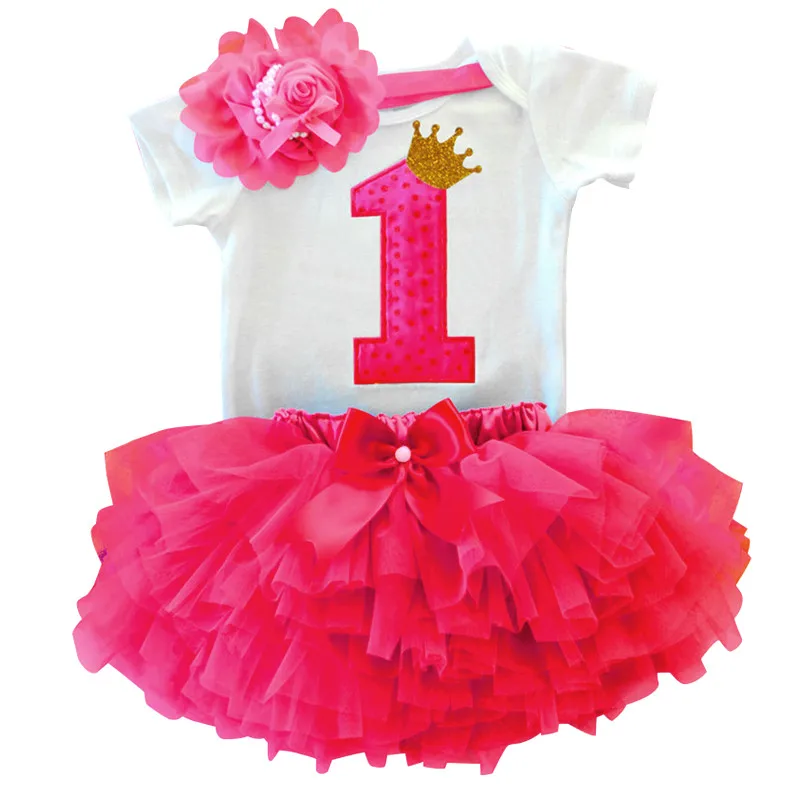 Платье для маленьких девочек на один год платья-пачки для маленьких принцесс для крещения на день рождения, 1 год вечерние костюмы для маленьких девочек летняя детская одежда - Цвет: 2