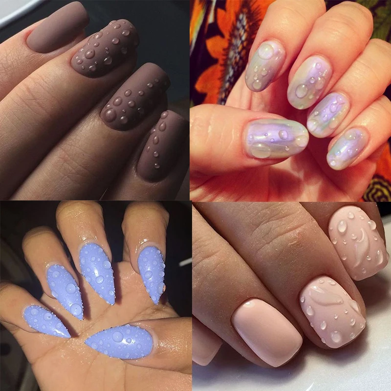 Gel Nail Polish 150ML Rhinestones Top Coat No Wipe Without Sticky Layer 3D Water Drop UV Gel Rhinestone Glue Multifunction In 1