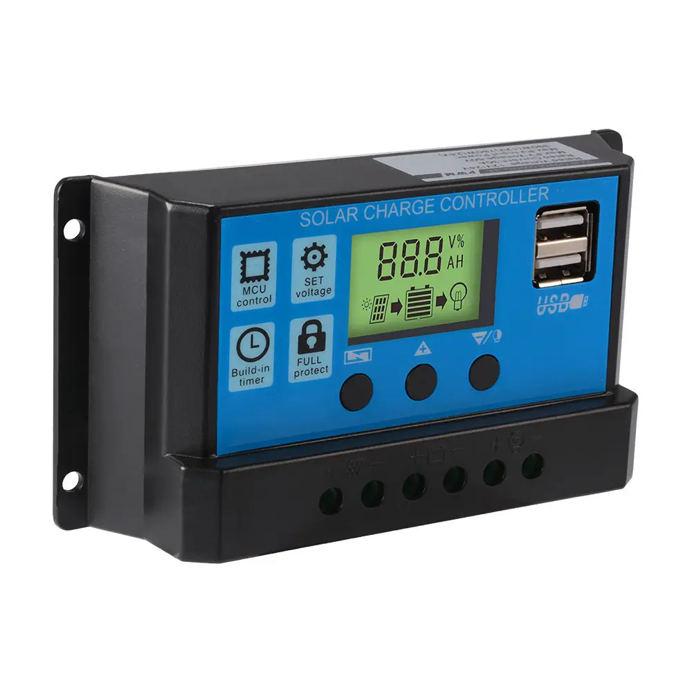 12-24V lcd PWM солнечный контроллер батарея домашнее зарядное устройство ing lcd двойной USB регулятор зарядное устройство контроллер солнечные контроллеры