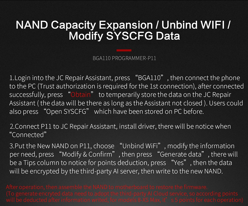 Обновленный JC P11 BGA110 программист NAND Read Write программист для iPhone 8 8P X XR XS XSMAX NAND Обновление памяти инструмент для ремонта ошибок