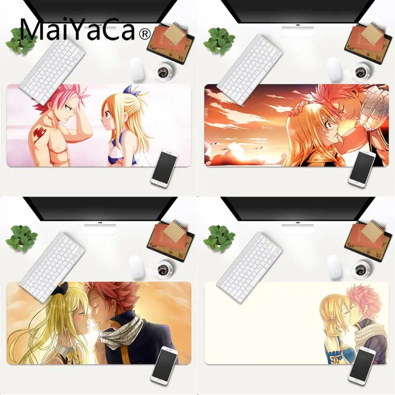 

Tai lucy and natsu Japanese anime Beautiful Anime Mouse Mat Gaming Mouse Pad Large Deak Mat 700x300mm for overwatch/cs go