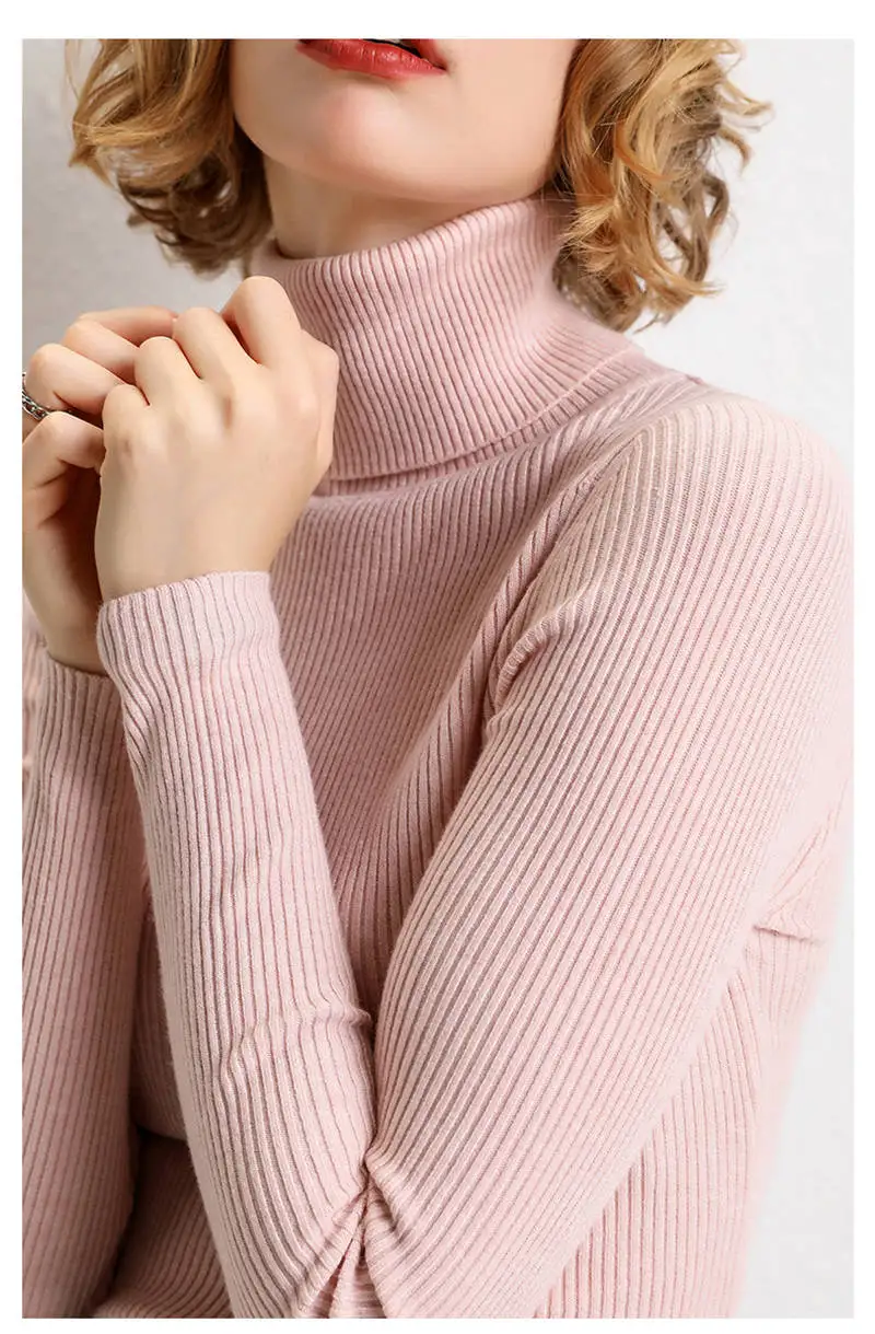 Осень зима Толстый Пуловер с высоким воротником простой дикий свитер женский джемпер женский свитер Дамский свитер