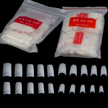 

500pcs French Fake Nail Tips Acrylic Half Full Cover False Tip Artificial Ballerina White Clear Natural UV Gel Manicure Tips