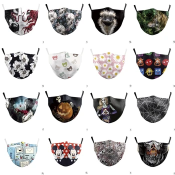 

1pcs Unicorn Adult Cotton Mask Mickey Skull Sonic Mouth Mask PM2.5 Anti Haze dust-proof Washable Reusable Face Masks 3D Print