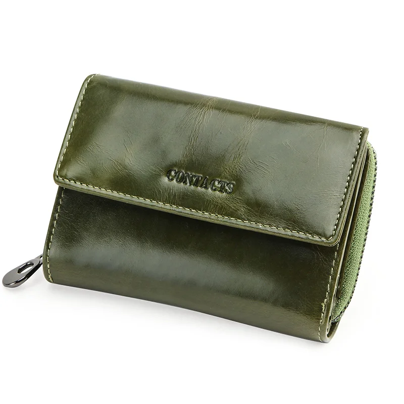 Контакта гравировка натуральная кожа Для женщин кошельки Короткие Двойные кошелек подарок для девушки портмоне держатель для карт маленькая сумочка для денег - Цвет: Green
