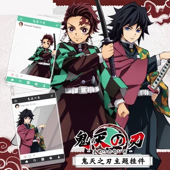 

4 Types Anime Demon Slayer:Kimetsu no Yaiba Tanjirou Nezuko Zenitsu Giyuu Cosplay Acrylic Card Keychain Keyring Bag Pendant Gift