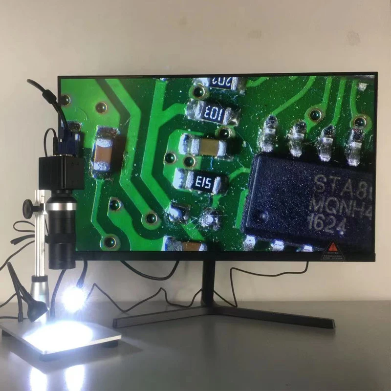 전자 납땜용 1080P VGA 디지털 현미경 130X 산업용 현미경 카메라 USB LED 링 라이트 전문 수리