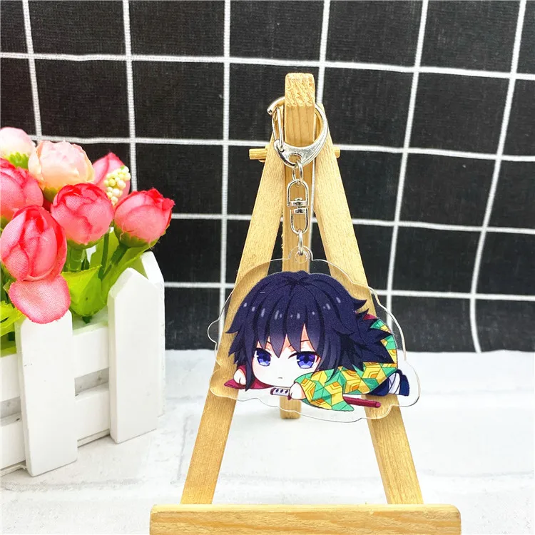 Anime Demon Slayer Kimetsu no Yaiba keychain Kamado Nezuko Kochou Shinobu Kanroji Mitsuri acrylic key chain cartoon cute funny