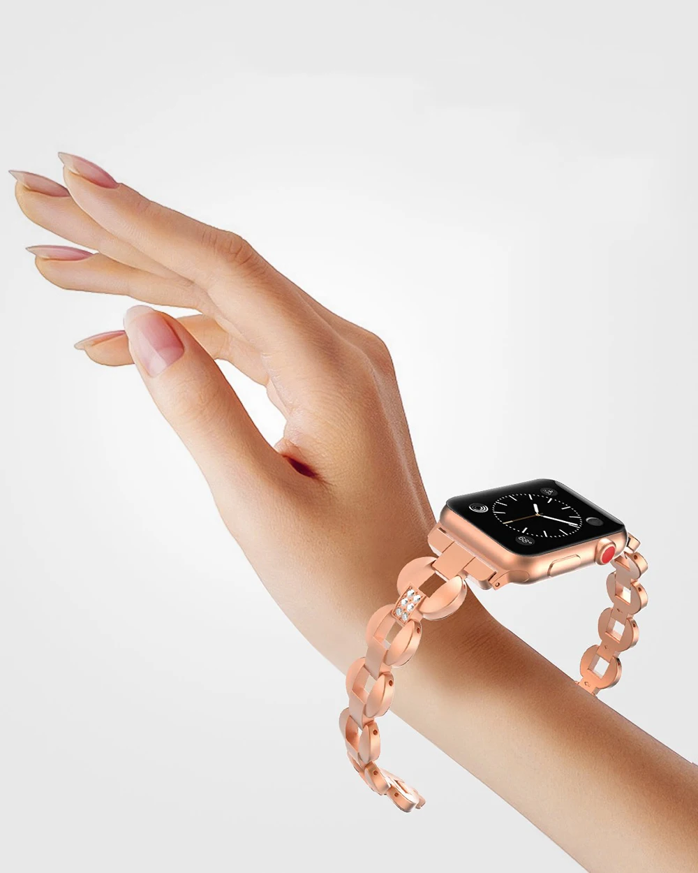 Роскошный металлический ремешок из нержавеющей стали для Apple Watch Band 38 мм 42 мм 40 мм 44 мм ремешок с драгоценными камнями для Iwatch 5 4 3 2 1 Аксессуары